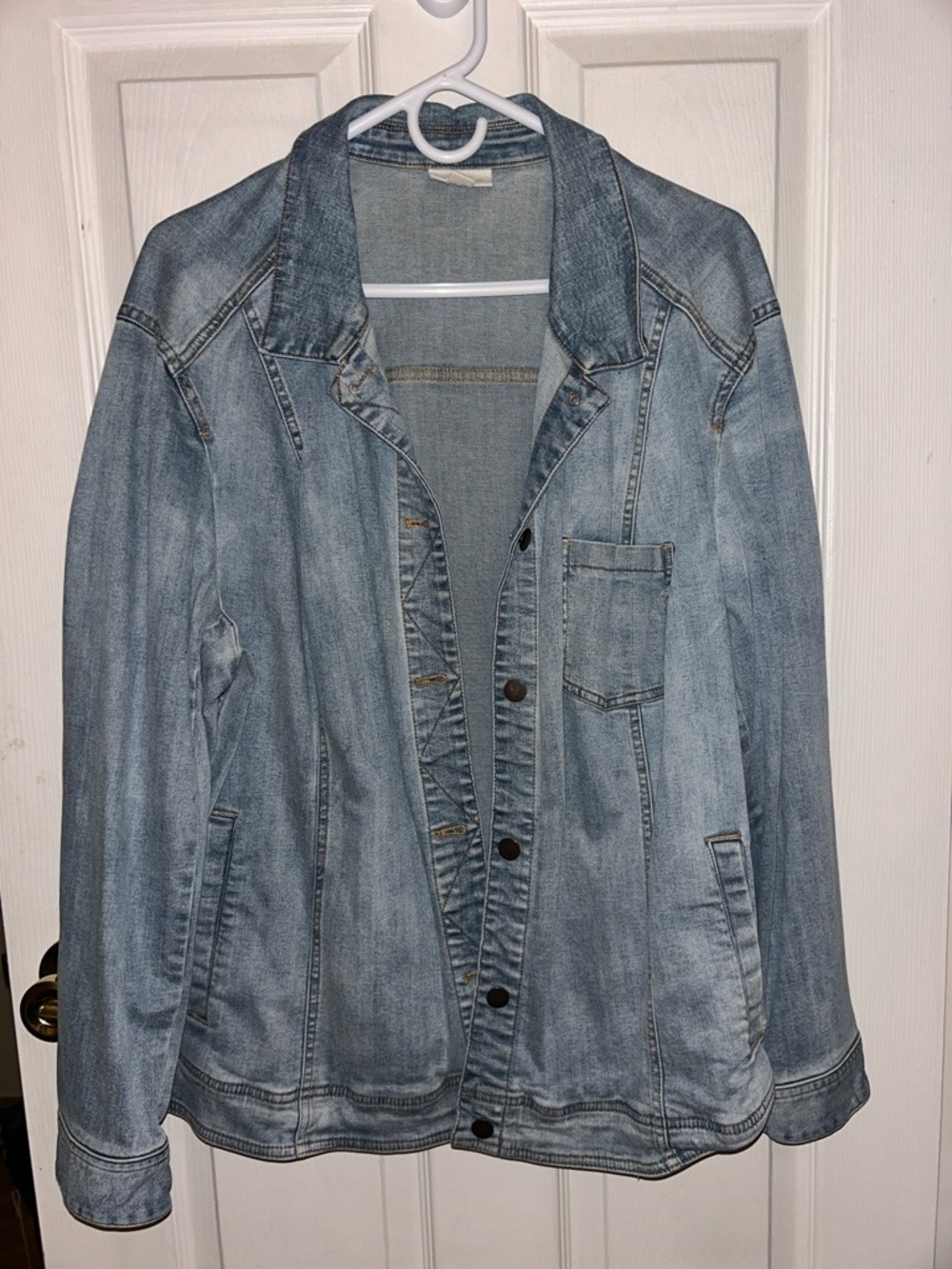 J. Jill Light Wash Denim Jacket in Pale Blue